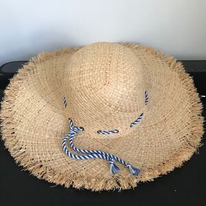 Hat Attack Drawstring Fringe Hat w/ Blue Cord NWT